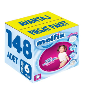 Molfix Külot Bebek Bezi Beden:6 (15+KG) Extra Large 148 Adet Avantaj Fırsat Pk