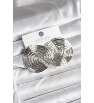 Pirinç Gümüş Renk Circle Model Kadın Küpe - Tj-Bkp11436