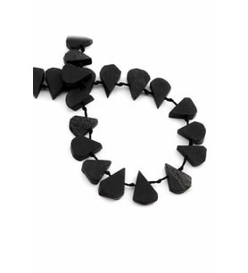 Shungit Doğal Taş Mat Siyah Yassı Damla Kesim 16x12mm Dizi [AA]