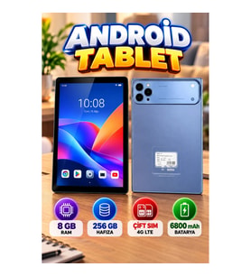 10.1 İnç IPS LCD Android Tablet 8 GB RAM 256 GB Hafıza – Çift SIM 4G LTE 6800 mAh