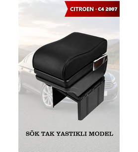 citroen c4 2007 kol dayama Lüks geniş model Yastıklı Siyah Deri