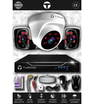 TURKNO 3 Kameralı Pania 1 İç Kamera Set HDD'siz Full HD Gece Görüşlü Güvenlik Kamerası Sistemi