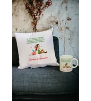 Sevgiliye Hediye Kupa Bardak ve Yastık Set 038 (Beyaz)