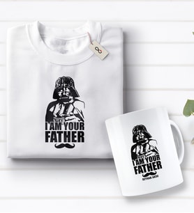 BK Gift Kişiye Özel Babalar Günü Tasarımlı Beyaz Tişört ve Kupa Seti-1 (Model 1)