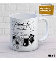 Kişiye Özel Meslek Temalı Kupa  İsimli & Fotoğraflı Premium Hediye Bardak Fotoğrafçı