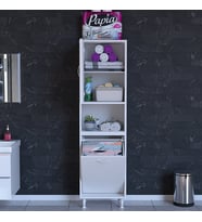 Modilayn 50 x 163,4 x 32,5 cm Çok Amaçlı 2 Kapaklı 3 Bölmeli Banyo Dolabı Mutfak Dolabı