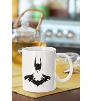 Vektörel Batman Silüet Baskılı Porselen Kupa Bardak
