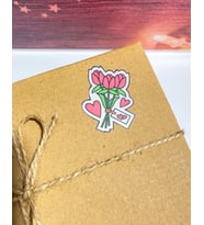 Gül Sticker, Hediye paketi, e-ticaret Özel Kesim Etiket 1 Sayfa 43 adet etiket