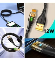 Led Işık Uçlu Sağlam İp Kablolu USB to Lightning Hızlı Şarj Kablosu (5680)