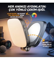 Manyetik 3-in-1 Taşınabilir Işık - Makyaj Aynalı ve Katlanabilir Stand