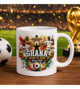 BK Gift Gana Taraftar Temalı 2026 Dünya Kupası Tasarımlı Beyaz Kupa Bardak