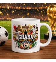 BK Gift Gana Taraftar Temalı 2026 Dünya Kupası Tasarımlı Beyaz Kupa Bardak