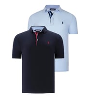 İKİLİ SET T8582 DEWBERRY ERKEK T-SHIRT-LACİVERT-BEBE MAVİ (Karışık)