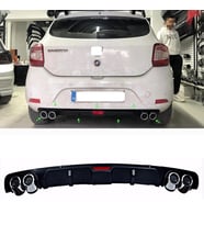 Dacia Sandero Siyah Difüzör 4 Krom Egzoz Görünümlü Difizör Arka Ek Body Kit