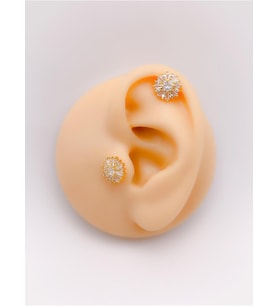 Taşlı Kar Tanesi Figürlü Kıkırdak Helix Tragus Piercing(1adet)