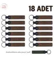 Kahverengi & Yeşil, Anaokulu İçin İsim Yazılı Karne Hatırası Anahtarlık 18’li Set, Öğrencilere Özel (Açık Kahve)