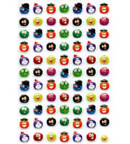 Sticker Kabartmalı A4 boyutunda Stiker Defter, planlayıcı etiket (Lim101) - Mini Sevimli Canavarlar