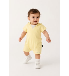 Unisex %100 Pamuk Kapşonlu Bebek Tulum 10531