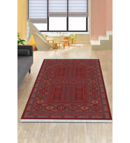 Bordo Yöresel Dokuma Pamuk Tabanlı Kaymaz Kilim KLM261