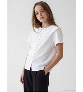LCW Kids Beyaz Bebe Yaka Kız Çocuk Poplin Gömlek