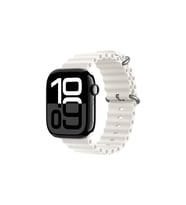 Apple Watch 44mm Uyumlu Kordon Ocean Silikon Yumuşak Esnek Metal Tokalı Zore KRD-75 Kayış