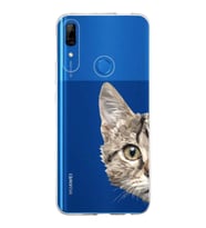 Huawei P Smart Z Uyumlu Kapak Catface Tasarımlı Şeffaf Silikon Kılıf