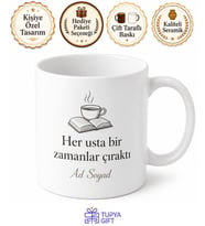 Stajyer İşe Başlama Hediyesi Öğrenme Heyecanı İlk Çay Baskılı Kupa Bardak