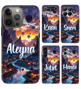 Tecno Spark Slim Go 1 2 8 8C 9 10 20 30 30C 40 40C Pro Pova Neo Plus 2 3 4 5 6 Kılıf YeniSeri Kişiye Özel İsim Yazılı Silikon Kapak Kapadokya Art