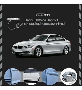 Bmw F30 Oto Araç Kapı Koruma Fitili 5metre Parlak Gri Renk