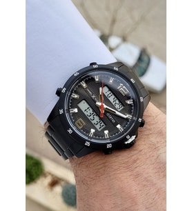 Daniel Klein DKGNCT411 Siyah Renk Analog ve Dijital Dual Time Erkek Kol Saati