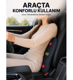 Ev Ofis ve Araç İçin Isıtmalı Titreşimli Bel Masaj Yastığı