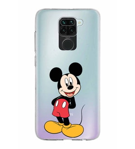 Xiaomi Redmi Note 9 Uyumlu Kapak Mickey Mouse Tasarımlı Şeffaf Silikon Kılıf