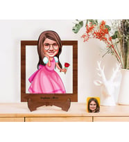 BK Gift Kişiye Özel Kız Çocuk Prenses Karikatürlü Ahşap Standlı 3D Biblo-2 (Beyaz)