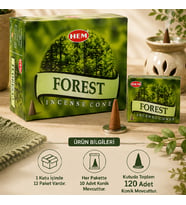 HEM Forest Konik Tütsü 120 Adet – Doğal Orman Aromalı Konik Tütsü