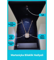 Işıklı Premium Kutuda  4 Kalpli Yonca Kolye  Mıknatıslı  Paslanmaz - 316l Çelik (Altın)