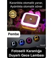 Fotoselli Gece Lambası Karanlıkta Otomatik Yanıp Sönen Aydınlığa Duyarlı Koridor Antre Loş Led Işık (Çok Renkli)