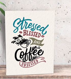 BK Gift Coffe Tasarımlı Dekoratif Mini Kanvas Tablo 15x20cm-3