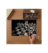 Satranç Oyunu - Şah Mat Tasarımı 240 parça Ahşap Puzzle Ahşap Kutuda MP02013