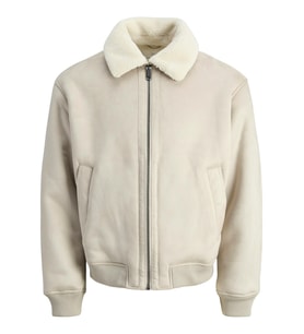 JACK JONES Erkek Yakası Kürklü Bomber Ceket 12282444 (Krem)