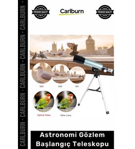 Özel Üretim Profesyonel 50mm Mercekli Uzay Refraktör Tripodlu Astronomi Gözlem Başlangıç Teleskopu