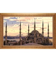 EV İŞYERİ OFİS İÇİN ALTIN ÇERÇEVELİ PASPARTULU TABLO VB5