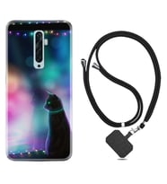 Oppo Reno 2Z 4 Lite 4 Pro 5 6 7 A31 Kılıf Boyun Askılı Silikon Window Cat 1787