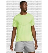 Nike Dri Fit ADV Techknit Ultra Short Sleeve Running Top Erkek Koşu Tişörtü Sarı