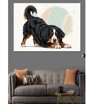 Sevecen Bernese Dağ Köpeği Dekoratif Kanvas - Mdf Ahşap Tablo