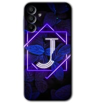 Galaxy A15 Kılıf HD Desen Baskılı Kılıf - Dark Neon Yaprak J Harfi