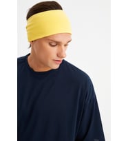 Sarı Erkek Pamuklu Penye, Kaymaz, Ultra Hafif, Spor Geniş Saç Bandı Bandana Buff