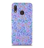 Xiaomi Redmi Note 7  Uyumlu Lansman Kılıf Hello Kitty Tasarımlı İçi Kadife Kapak-Lila (Şeffaf)