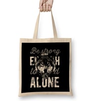Wolf Be Strong Alone Bez Çanta Uzun Saplı