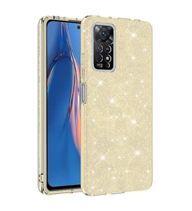 Xiaomi Redmi Note 12 Pro 4G Kılıf Zore Shining Simli Silikon Kılıf (Gold)