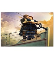 Cakatablo Titanic Rose ve Jack Güvertede MDF Tablo